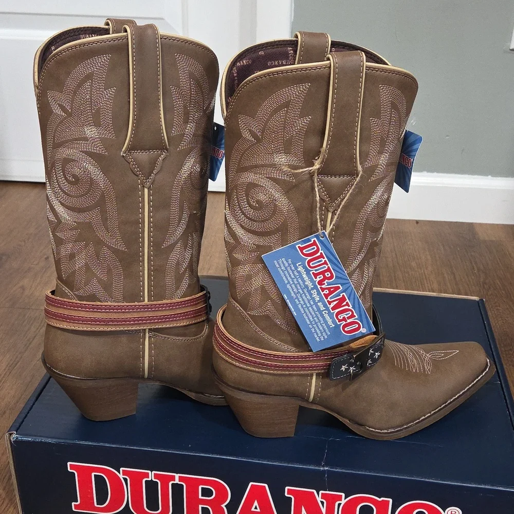 Durango Women's Tan Western Heeled Boots - Picture 12 of 12